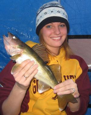 Jori Hall - Ray, MN - Nice Walleye at 5 below zero